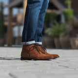 Styled On-Foot Perspective Demonstrating Ankle Fit & Silhouette on Model