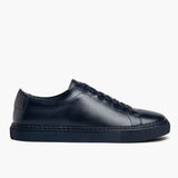 Navy Full-Grain leather Sneakers - Goodyear Welt Construction & Front Toe Box Detail