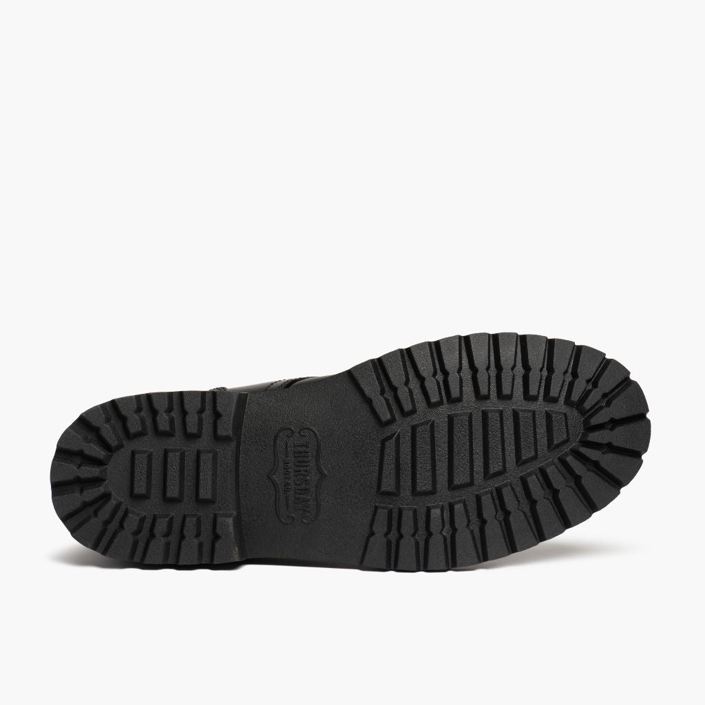 High-Traction Rubber Outsole & Lug Tread Pattern on Hero Black Leather Boots