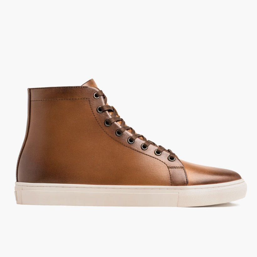Premier High Top Toffee Leather Sneakers