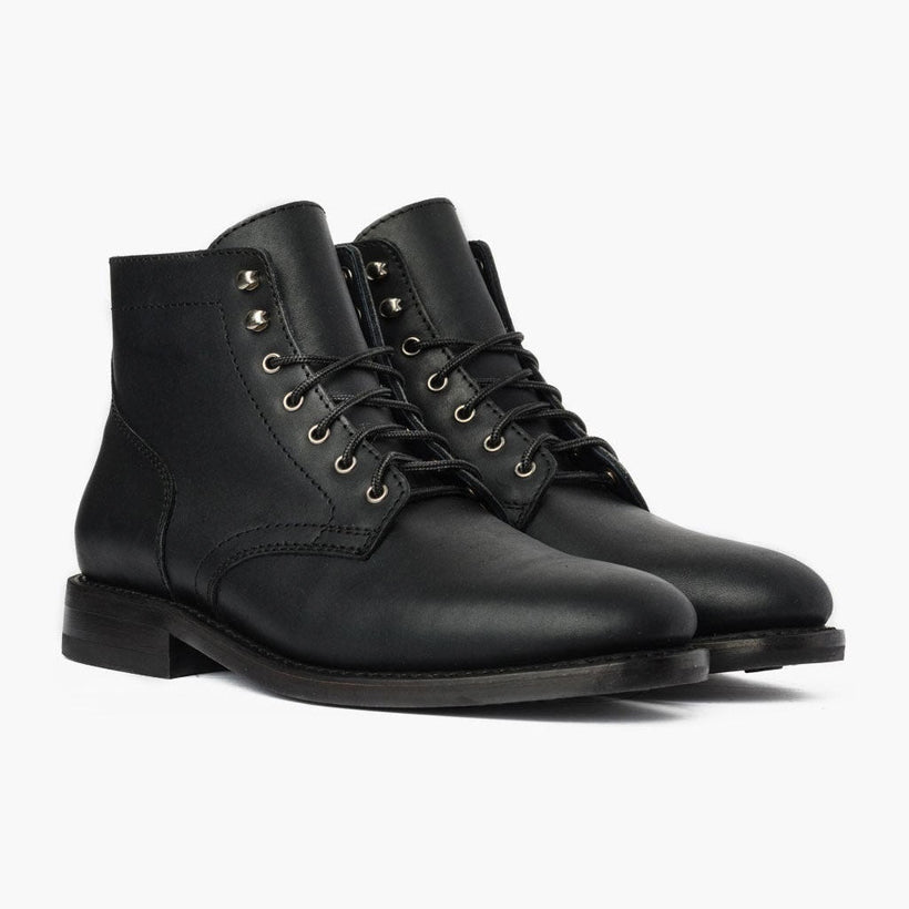 President Black Matte Leather Boots