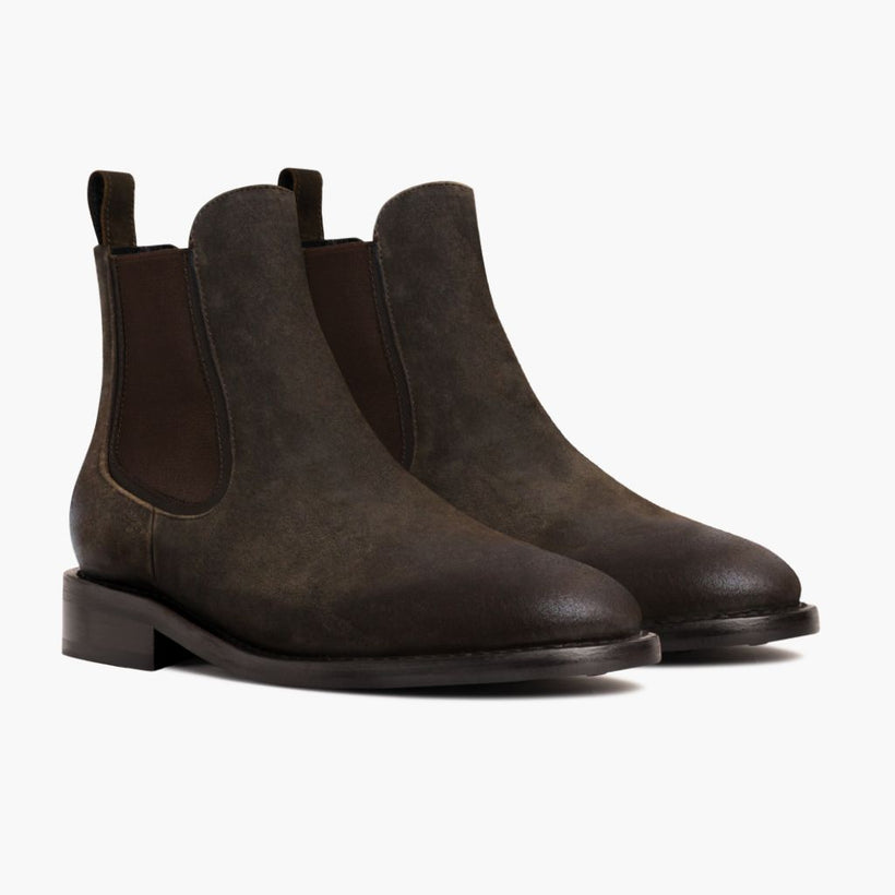 Duke Dark Olive Suede Leather Boots
