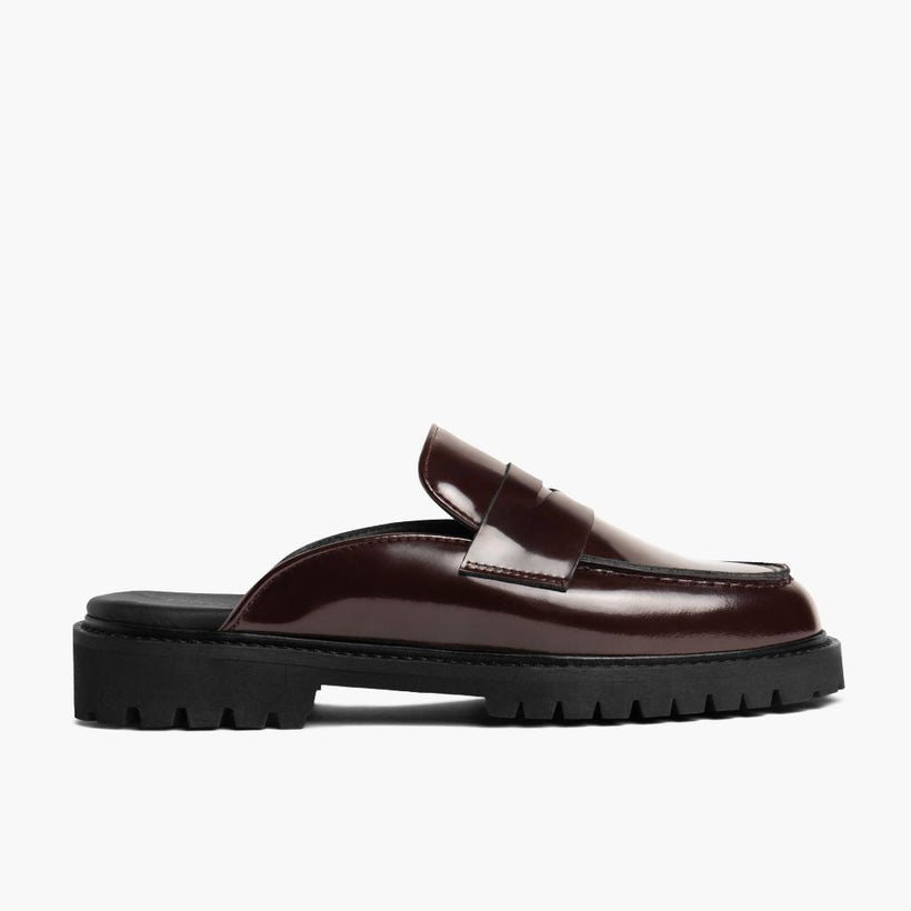 Penny Mule Burgundy Leather Boots