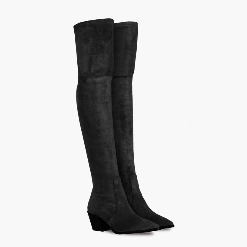 Tempest Black Leather Boots