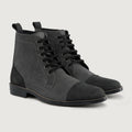 Knight Derby Grey & Black Leather Boots - StudGuard