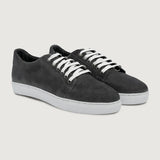 Murphy Low Top Grey Suede Leather Sneakers For Men in Grey Goatskin Suede - Lateral Side Profile View | Buy Online