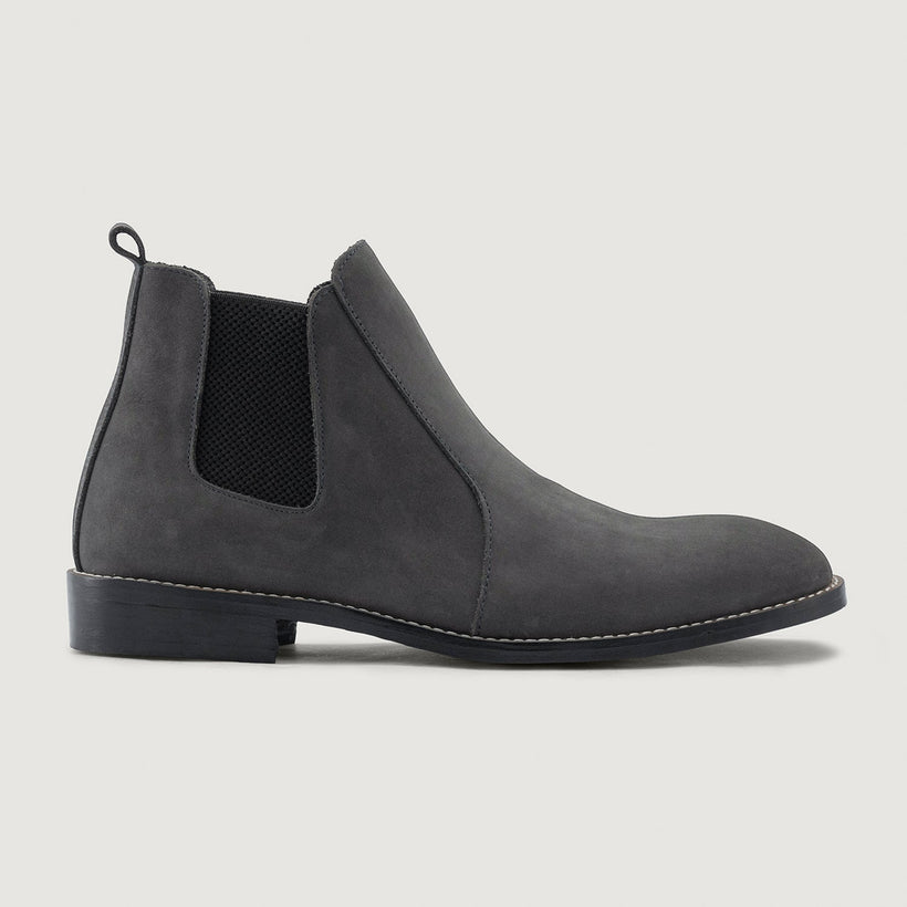 Clarkson Chelsea Grey Nubuck Leather Boots - StudGuard
