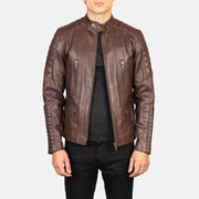 
Zipper & Hem Craftsmanship Construction Detail on Men's Damian Grey Suede Biker Jacket