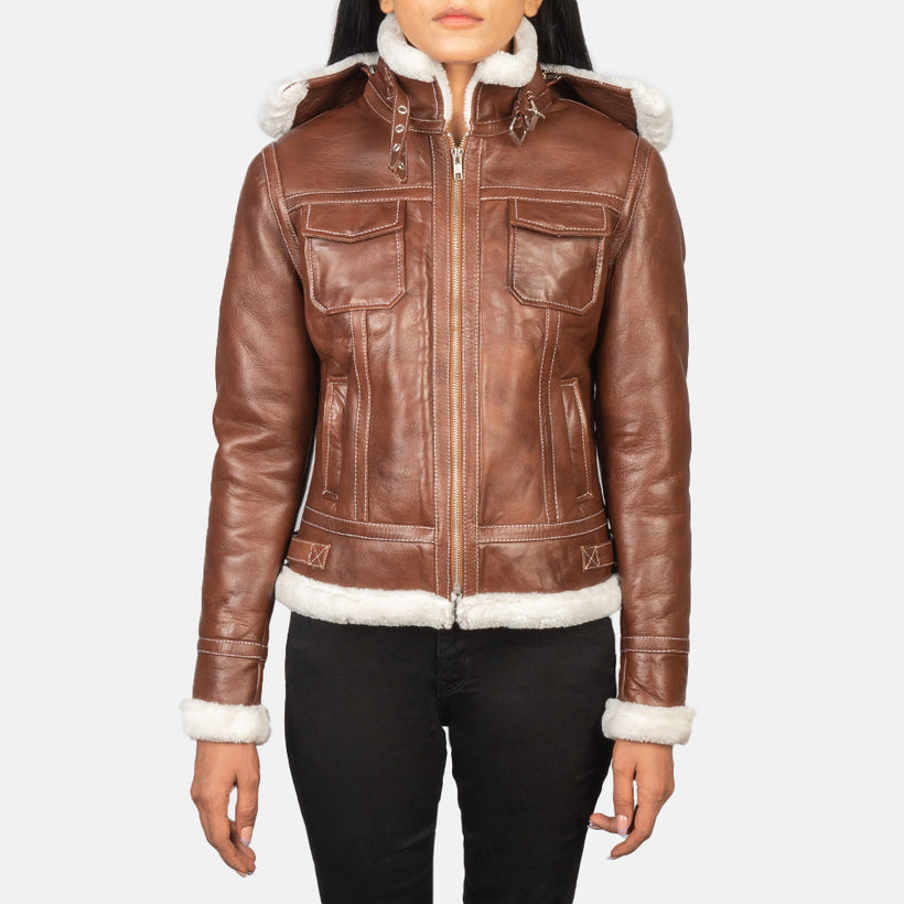 Fiona Hooded Shearling Jacket