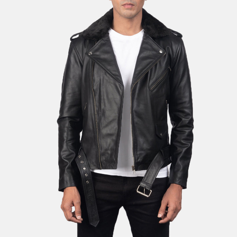Furton Leather Biker Jacket