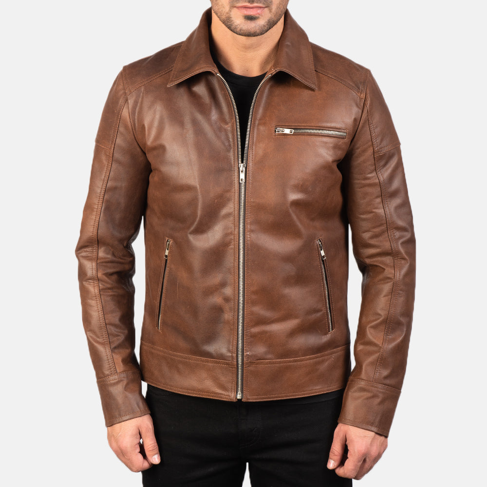 Lavendard Leather Biker Jacket – alternate product view 3