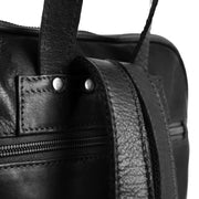 Solid Antique Brass Hardware &amp; Heavy-Duty Dual Zipper Detail on Naomi Full-Grain Leather Backpack