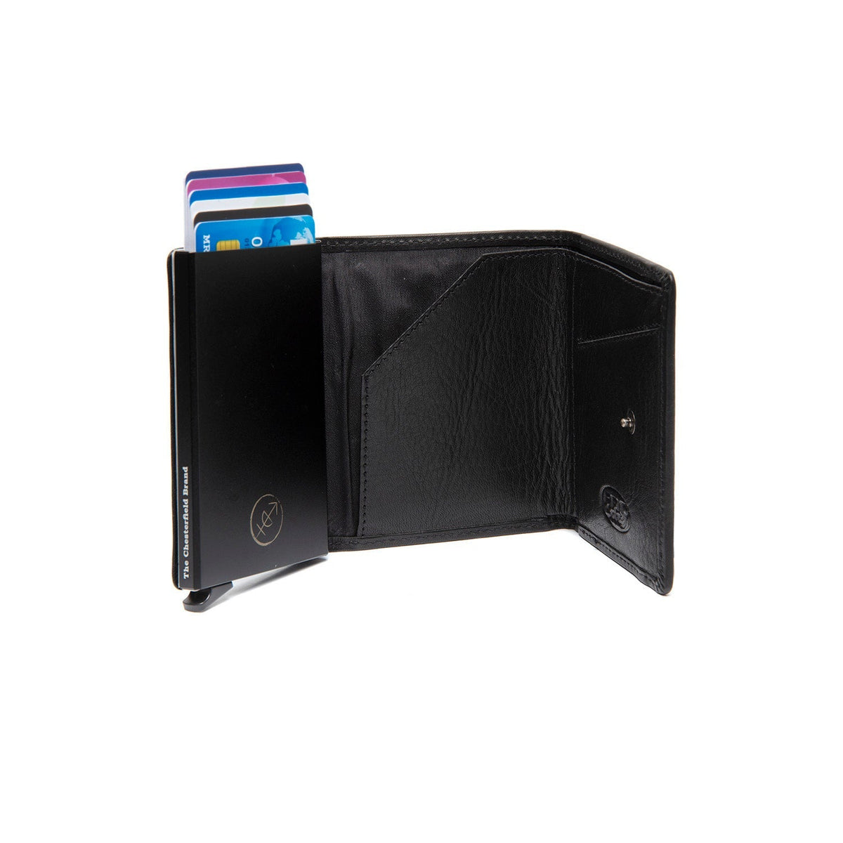 Gabriela Full-Grain Leather Card Holder - Structured Side Profile Showing Gusset Depth &amp; Expansion Capacity