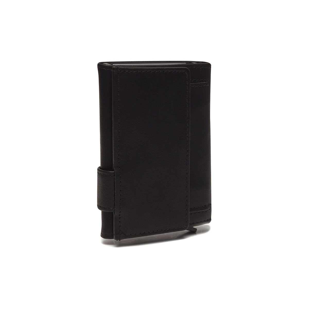 Solid Antique Brass Hardware &amp; Heavy-Duty Dual Zipper Detail on Mannheim Full-Grain Leather Card Holder
