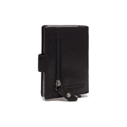 
Solid Antique Brass Hardware & Heavy-Duty Dual Zipper Detail on Prague Full-Grain Leather Card Holder