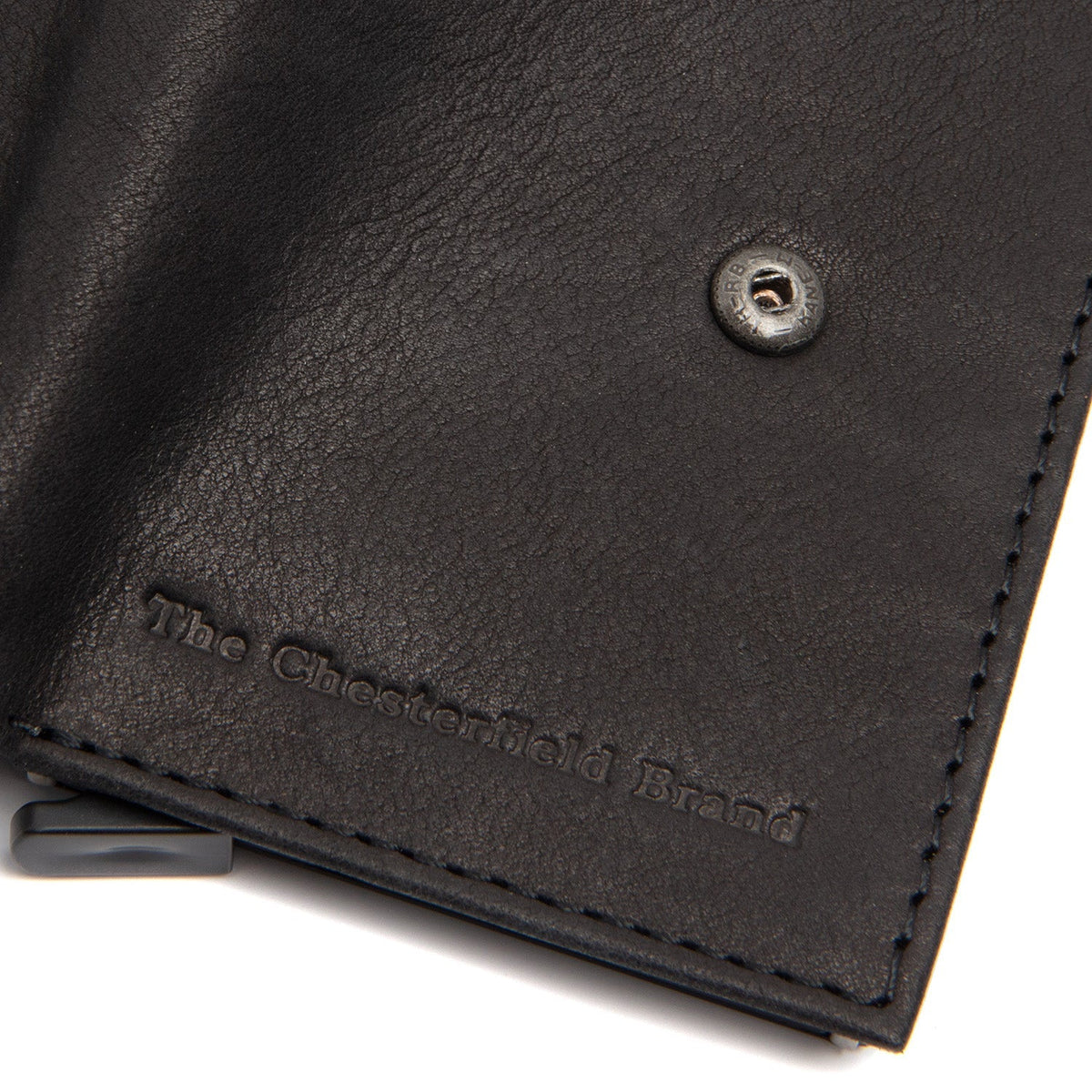 Solid Antique Brass Hardware &amp; Heavy-Duty Dual Zipper Detail on Torola Full-Grain Leather Card Holder