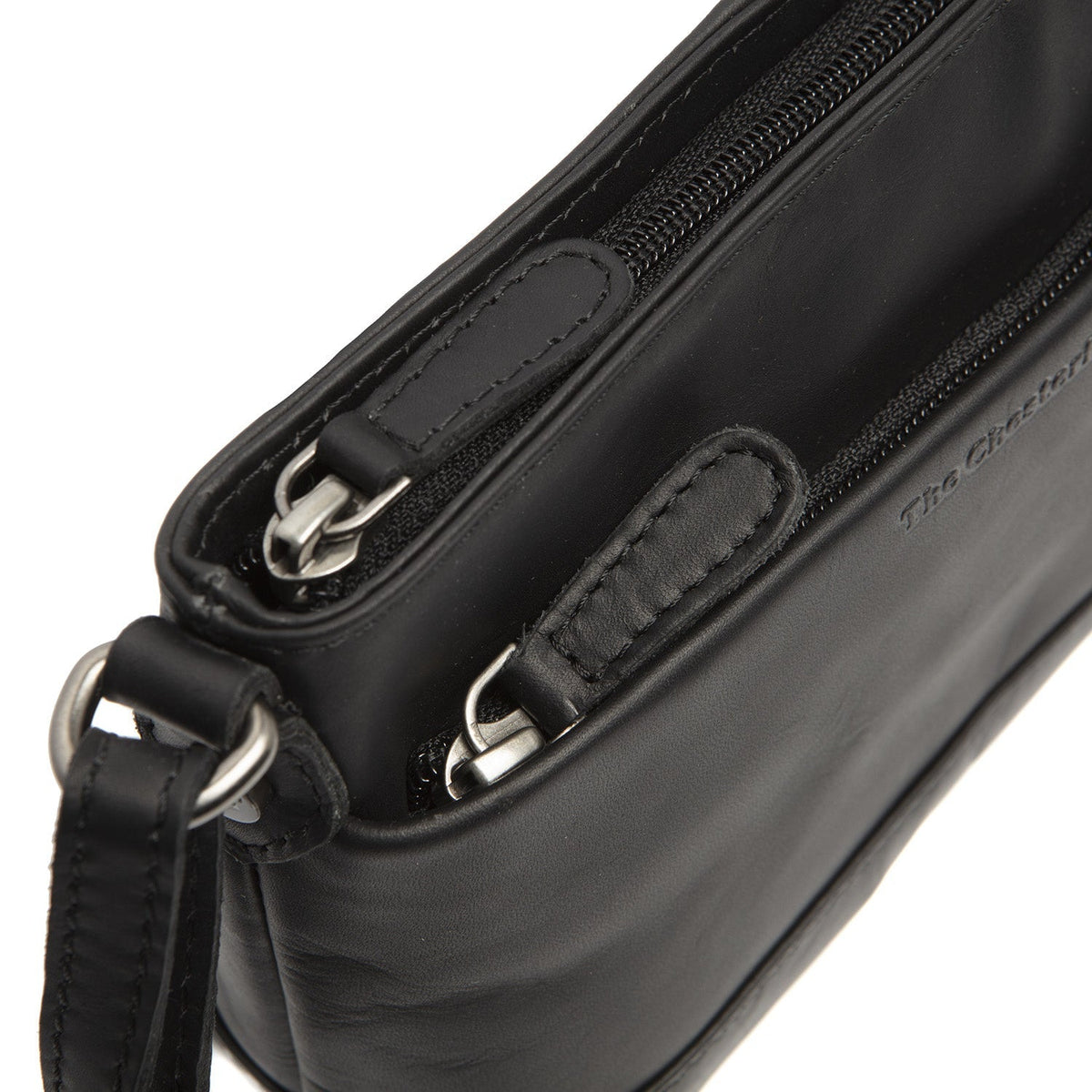Salerno Full-Grain Leather Crossbody Bag - Structured Side Profile Showing Gusset Depth &amp; Expansion Capacity