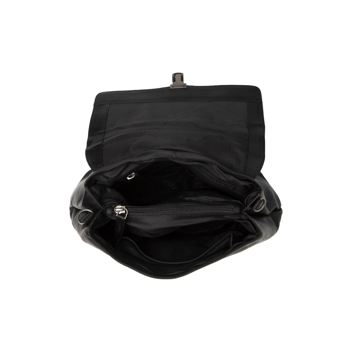 Close-Up Detail of Classic Collar &amp; Heavy-Duty Zipper Hardware on Angera Full-Grain Leather Handbag