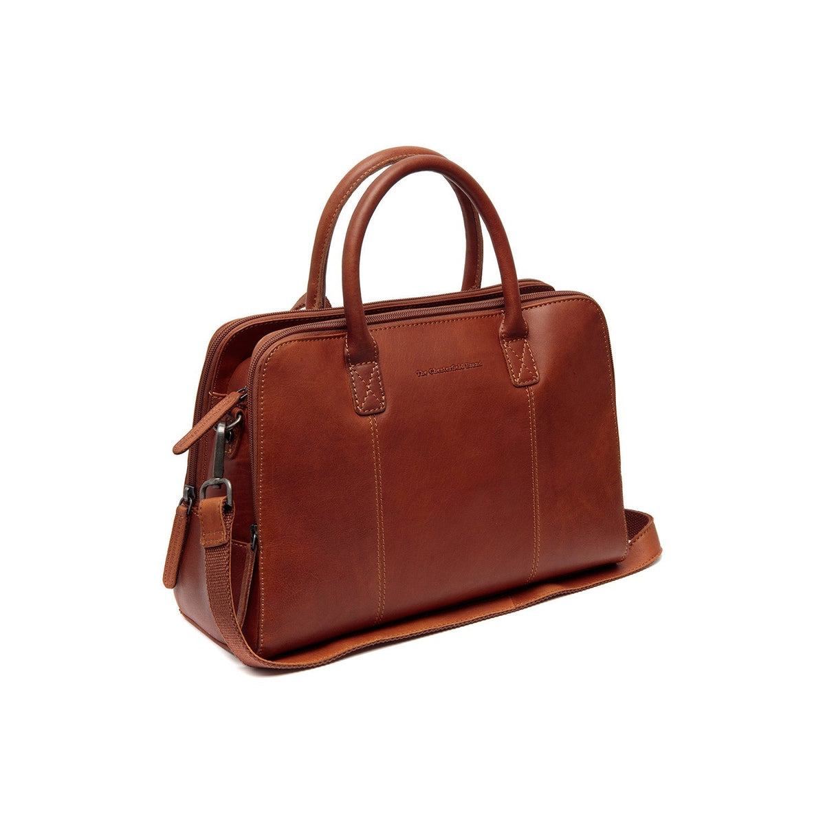 
Styled Fit Perspective of Layton Full-Grain Leather Handbag on Model - Natural Daylight Drape