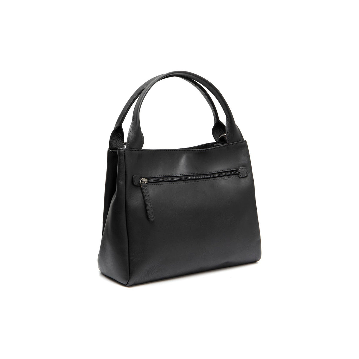 Tailored Rib Cuffs &amp; Hem Craftsmanship Construction Detail on Tenara Full-Grain Leather Handbag