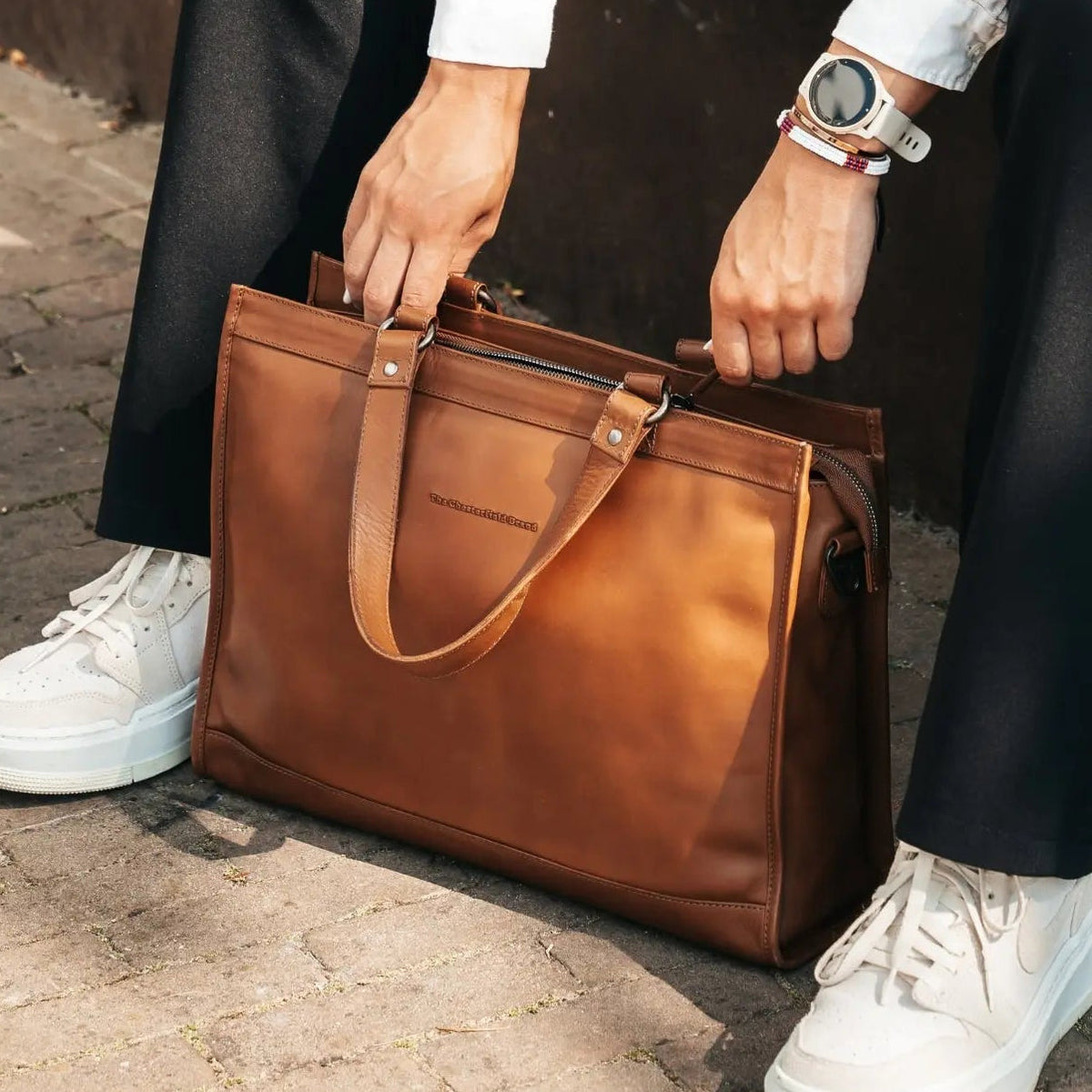 Manly Full-Grain Leather Laptop Bag – alternate product view 2