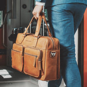 Misha Full-Grain Leather Laptop Bag – alternate product view 2