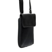 Langley Full-Grain Leather Phone Bag in Classic 100% Full-Grain Leather - Front Profile View &amp; Tailored Silhouette | Buy Online