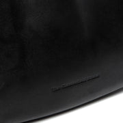Alexandria Full-Grain Leather Shoulder Bag - Structured Side Profile Showing Gusset Depth &amp; Expansion Capacity