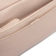 Solid Antique Brass Hardware &amp; Heavy-Duty Dual Zipper Detail on Liora Full-Grain Leather Shoulder Bag