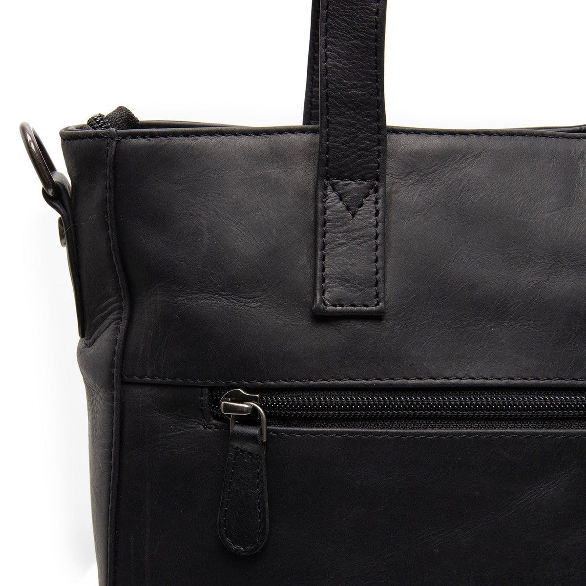 
Mosel Full-Grain Leather Shoulder Bag - Structured Side Profile Showing Gusset Depth & Expansion Capacity
