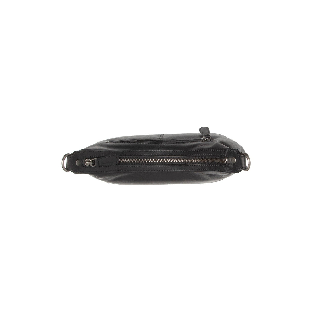 Nancy Full-Grain Leather Shoulder Bag - Structured Side Profile Showing Gusset Depth &amp; Expansion Capacity