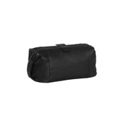 
Close-Up Detail of Classic Collar & Heavy-Duty Zipper Hardware on Vince Full-Grain Leather Toiletry Bag