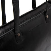 Astano Full-Grain Leather Tote Bag - Structured Side Profile Showing Gusset Depth &amp; Expansion Capacity