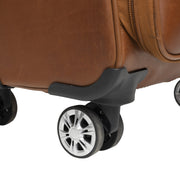 Close-Up Detail of Classic Collar &amp; Heavy-Duty Zipper Hardware on Leather Trolley Key Largo
