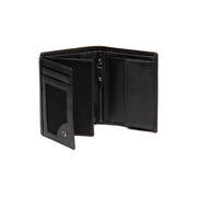 Solid Antique Brass Hardware &amp; Heavy-Duty Dual Zipper Detail on Leroy Full-Grain Leather Wallet