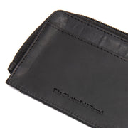 Solid Antique Brass Hardware &amp; Heavy-Duty Dual Zipper Detail on Livenza Full-Grain Leather Wallet