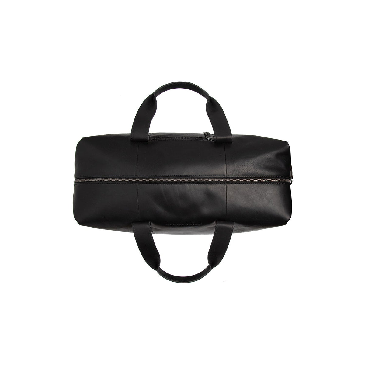 
Solid Antique Brass Hardware & Heavy-Duty Dual Zipper Detail on Conor Full-Grain Leather Weekender Bag
