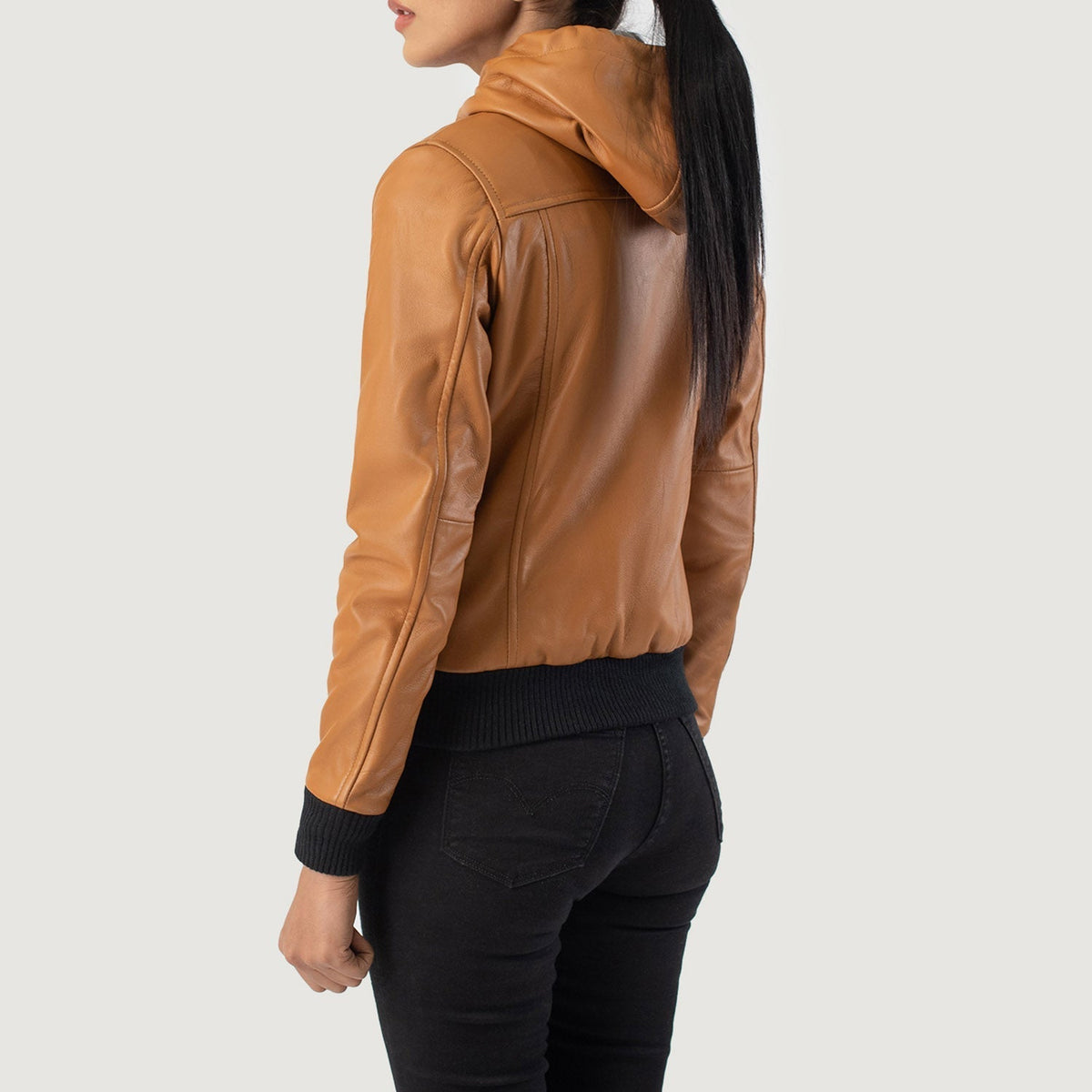 
Rebella Hooded Leather Bomber Jacket – alternate product view 5