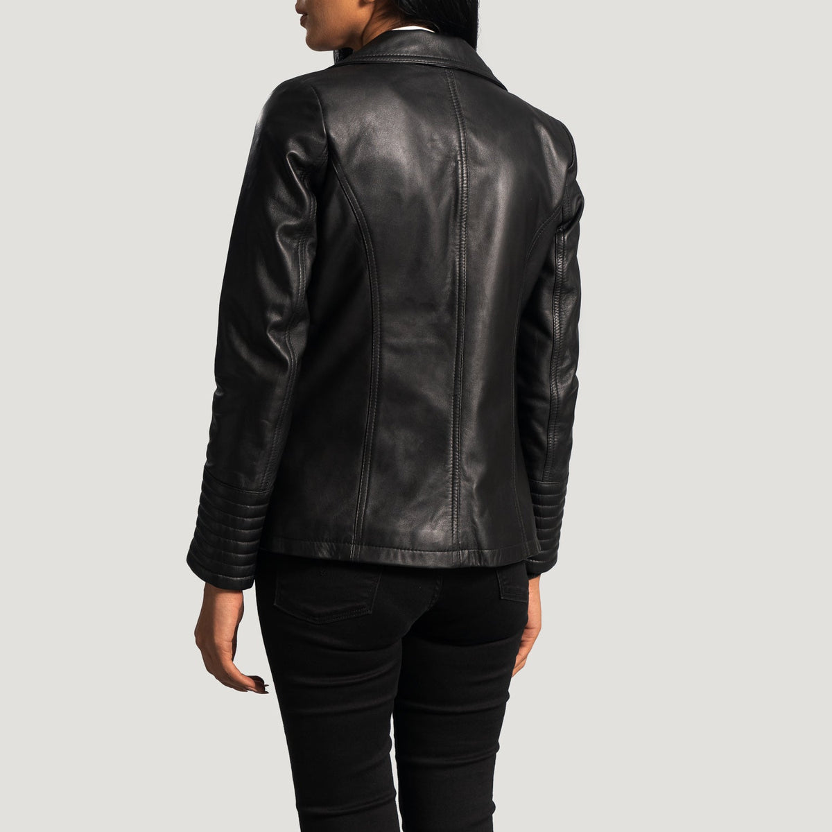 Authentic Sheepskin Leather with Aniline Finish Grain Texture &amp; Heavy-Duty Seam Stitching Detail