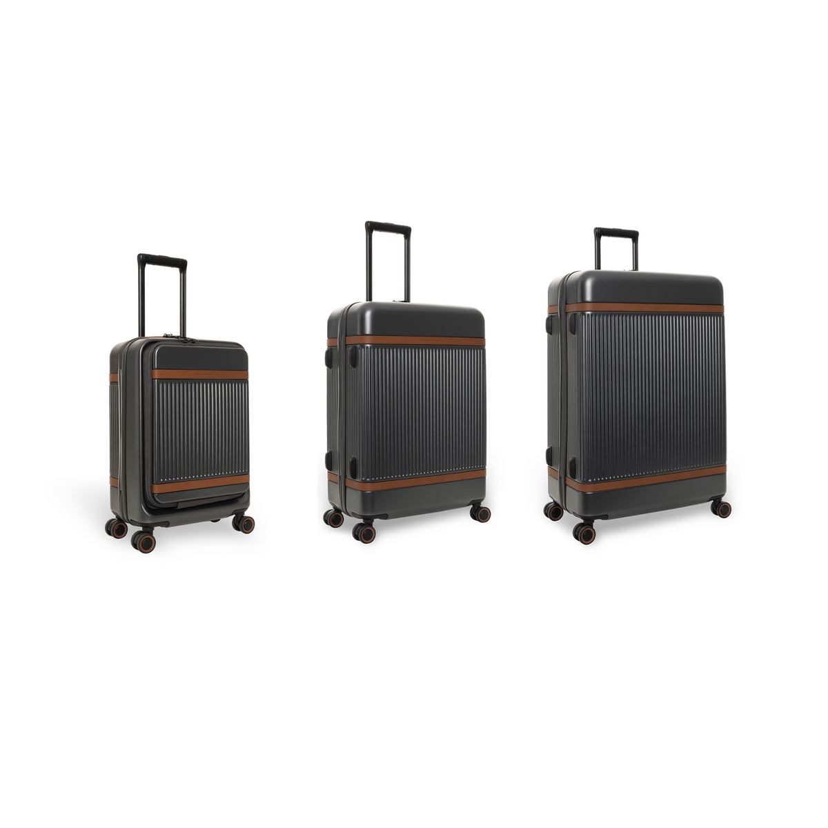 
Urban Graphite Suitcase Set Front Pocket Zuna, front view
