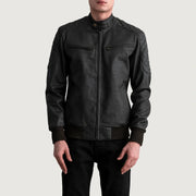 Sven Leather Bomber Jacket – alternate product view 3