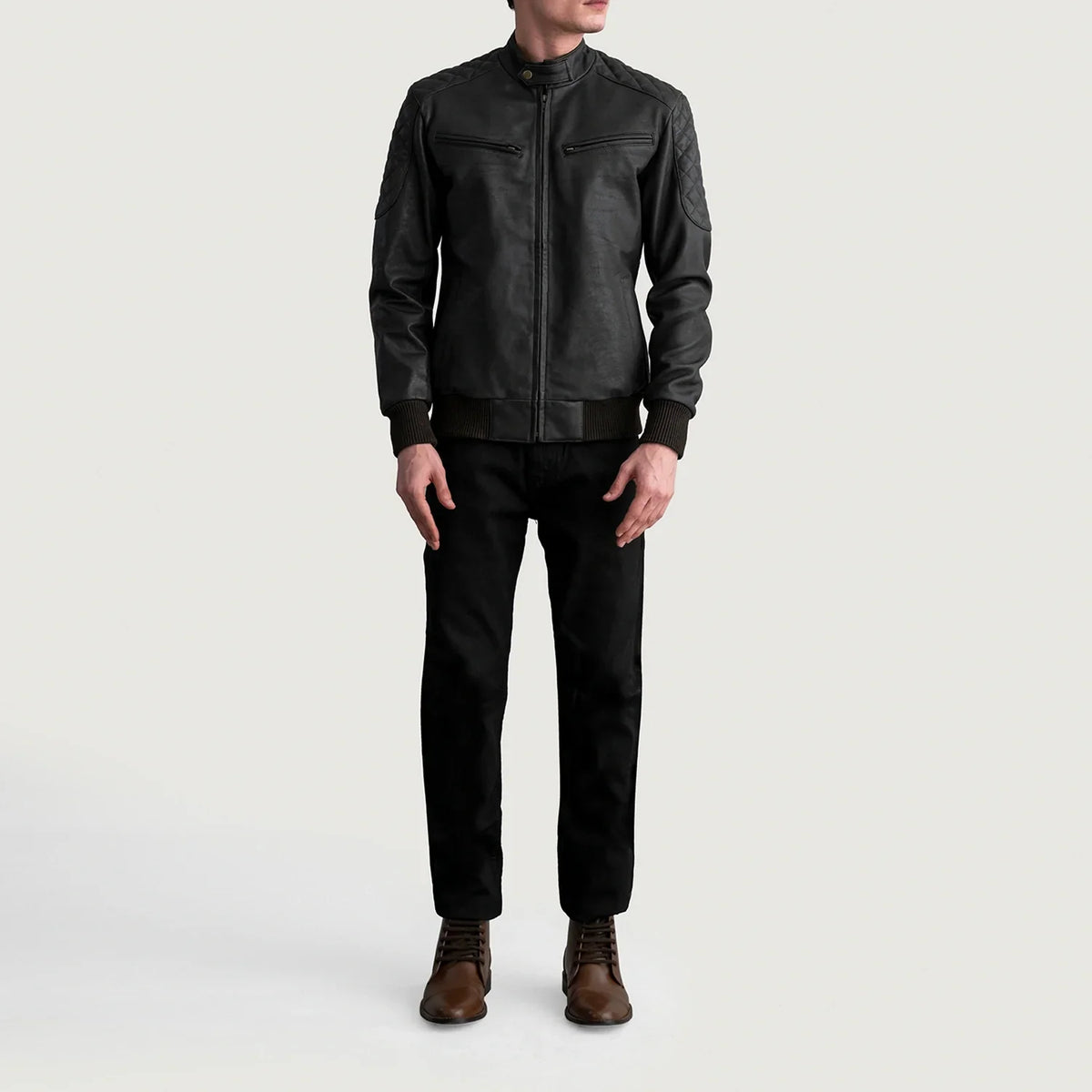 Sven Leather Bomber Jacket – alternate product view 4