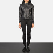 
Zenna Leather Bomber Jacket – alternate product view 3